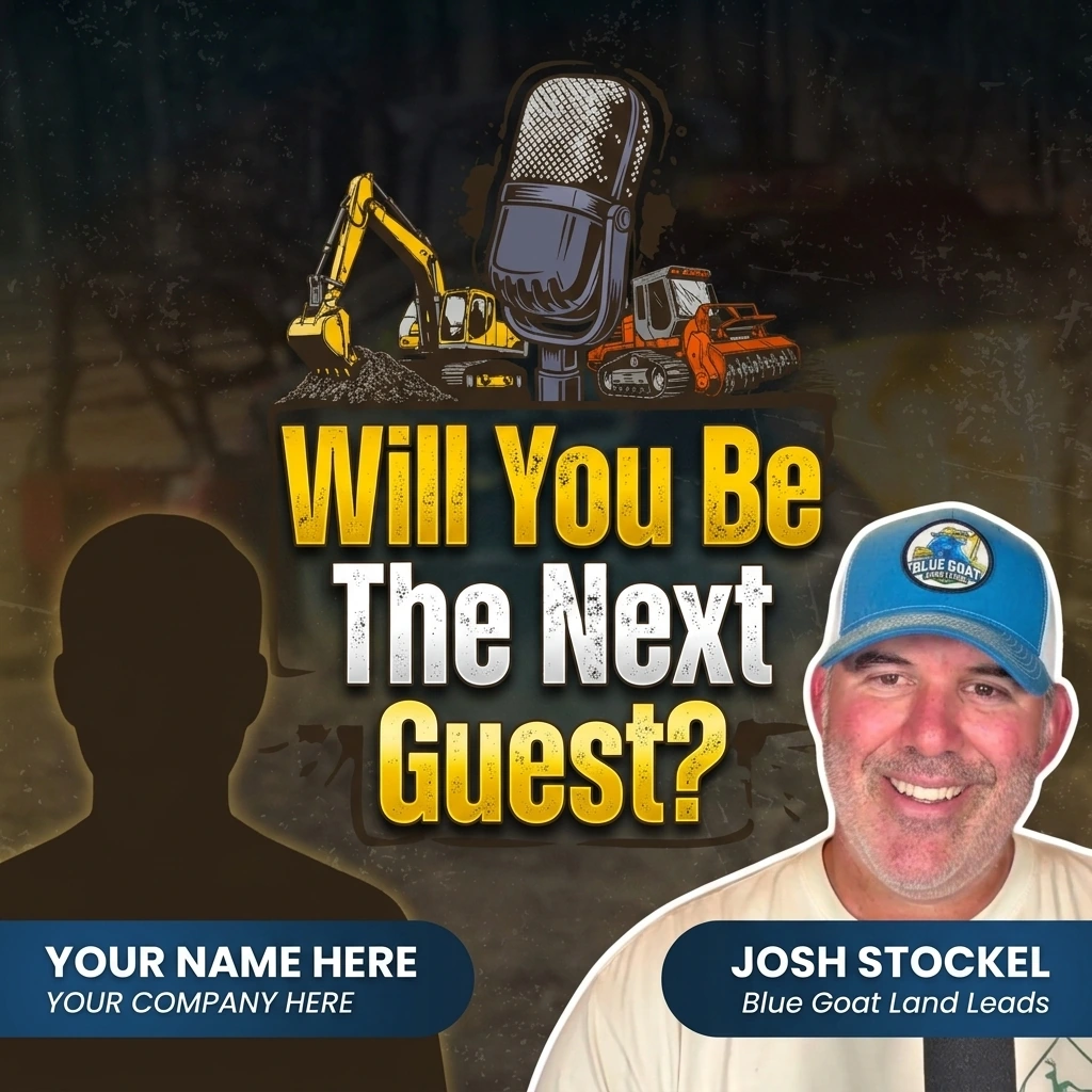 Guest invitation artwork reading ‘Will You Be the Next Guest?’ with space for a guest name and company beside Josh Stockel.